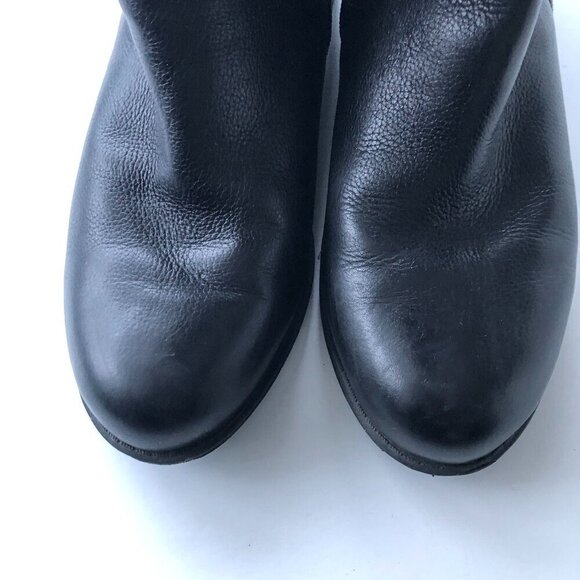 NATURALIZER Jillian Black Tall Knee High Leather Riding Boot Zipper Elastic 8.5M - Picture 11 of 16